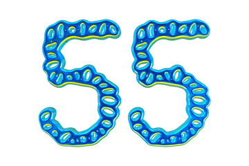 Poster - 3d Blue Number 55 For Math And Business Concept