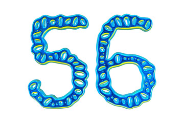 Poster - 3d Blue Number 56 For Math And Business Concept
