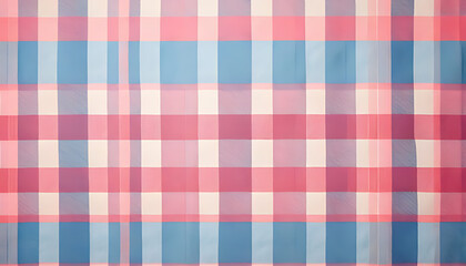 Poster - Pink Blue and Beige Checkered Pattern Background with Soft Pastel Hues