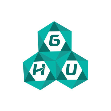 GHU creative minimalist letter logo. GHU unique vector initials alphabet letter logo design