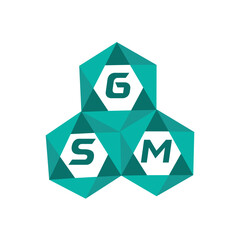Poster - GSM creative minimalist letter logo. GSM unique vector initials alphabet letter logo design