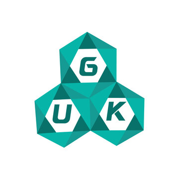 GUK creative minimalist letter logo. GUK unique vector initials alphabet letter logo design