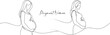 © Lovitamoto - Continuous One Line Drawing Illustration Of Pregnant Woman With Baby Bumb Minimal Icon Concept Editable Stroke
