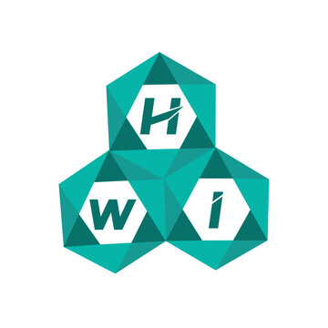 HWI creative minimalist letter logo. HWI unique vector initials alphabet letter logo design