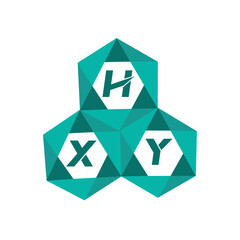 Poster - HXY creative minimalist letter logo. HXY unique vector initials alphabet letter logo design