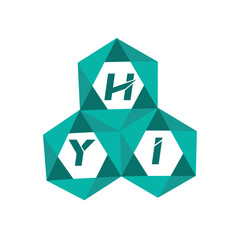 Poster - HYI creative minimalist letter logo. HYI unique vector initials alphabet letter logo design
