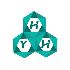 Poster - HYH creative minimalist letter logo. HYH unique vector initials alphabet letter logo design