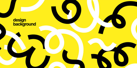Wall Mural - background with wavy colored shapes. vector squiggles lines for flyer, poster, cover or banner.