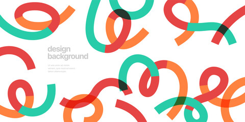 Wall Mural - background with wavy colored shapes. vector squiggles lines for flyer, poster, cover or banner.