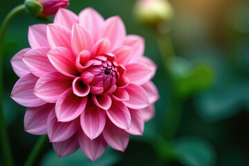 Poster - close-up dahlia blossoms, layered petals, soft focus, photography, aesthetic
