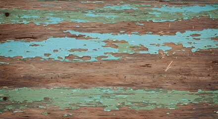 Aufkleber - Aged wooden planks displaying peeling paint texture for backgrounds