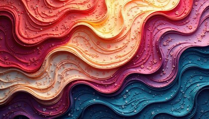 Wall Mural - Elegant tapestry pattern, soft colors, flowing lines, minimal, subtle