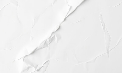Poster - Crumpled white paper background creates textured and elegant surface, perfect for various design projects and artistic presentations. subtle imperfections add character and depth