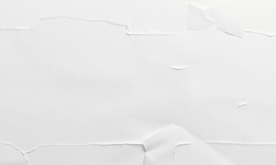 Poster - textured white paper background with torn edges, creating subtle and artistic appearance. This versatile backdrop is perfect for various design projects and presentations
