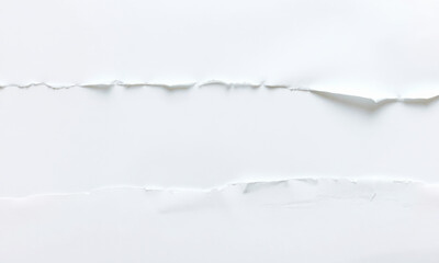 Poster - close up view of white paper background featuring torn edges, creating textured and layered appearance that adds depth and interest to composition