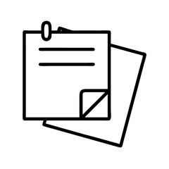 Poster - Paper document attached with clip vector icon illustration for office file and note taking tasks