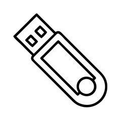 Poster - Outline usb flash drive vector icon for data storage and portable memory device technology and hardware access