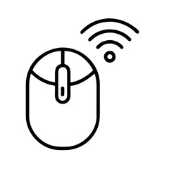 Poster - Wireless computer mouse vector icon illustration for graphic and web design modern technology concept