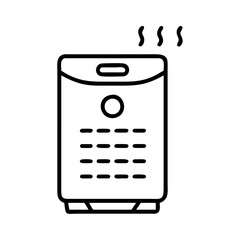Poster - Home air purifier machine for clean air and healthy living icon vector illustration design, outline style