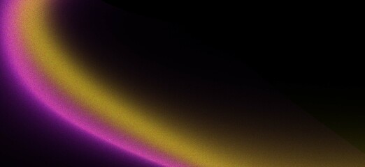 Poster - Abstract purple and gold glowing arc on black background.