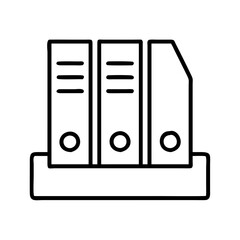 Poster - Office file folders document organizer line art vector icon for business and education needs illustration