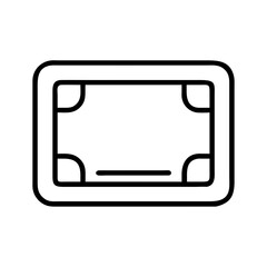 Poster - Downloadable vector icon of a rounded rectangle with corner details and a line in the middle for design use
