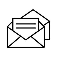 Poster - Open envelope with letter vector illustration for email marketing and postal service design element 
