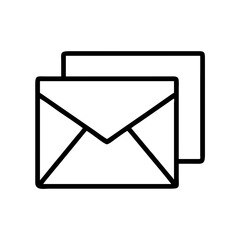 Poster - Email message vector icon design for contact us page and newsletter subscription with blank paper behind it
