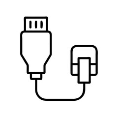 Poster - Download usb cable vector icon illustration for computer connection and data transfer technology use now