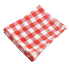 Poster - Classic red and white checkered cloth spread out on a table perfect for picnics and outdoor gatherings isolated on transparent background..