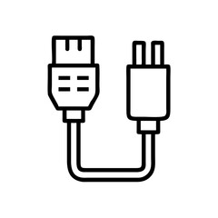 Poster - Usb cable connector vector illustration for data transfer and charging purposes isolated on white background