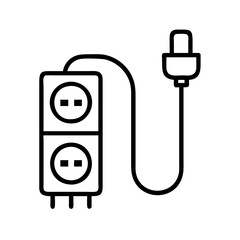 Poster - Electrical outlet with plug vector illustration for power supply and connection needs design and use