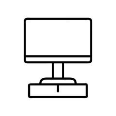 Poster - Desktop computer monitor icon vector illustration for technology and office equipment design 
