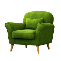 Poster - A bright green chair with a modern design set against a neutral background for a fresh and contemporary look isolated on transparent background..