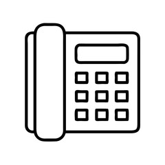 Poster - Outline phone vector illustration for communication and contact icon design graphic resource template of telephone