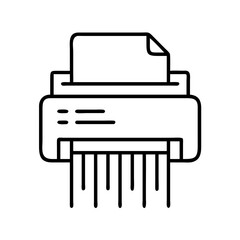 Poster - Paper shredder machine icon vector illustration for document security and data destruction concept design