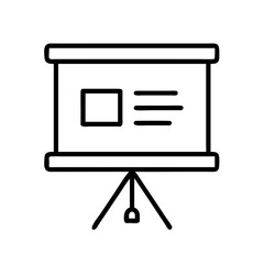 Poster - Presentation board icon vector illustration, business presentation, training, conference, seminar, meeting 