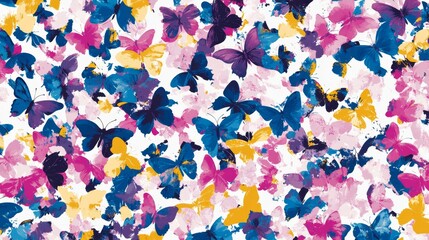 Poster - Colorful butterfly pattern nature digital art vibrant aerial view abstract composition for artistic inspiration