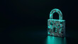 © Premium - blue holographic padlock with circuit design, symbolizing digital security and technology. glowing elements create futuristic and secure atmosphere