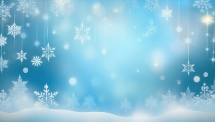 Poster - magical winter snowflake background with frosty white ice crystal design on gradient blue for holiday greeting cards

