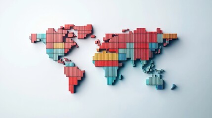 Poster - Global trade map illustration business visualization modern office creative environment strategic insight