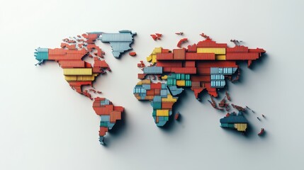 Poster - global shipping routes world map infographic shipping industry aerial view supply chain visualizatio