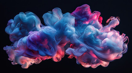 Poster - abstract smoke art: a captivating blend of swirling colored smoke against a dark backdrop, creating 