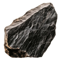 Poster - Solid rock formation with a rough surface and natural texture set against a backdrop of clear blue sky isolated on transparent background..
