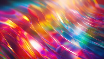 Aufkleber - vibrant iridescent light streak on abstract prism surface for digital art, motion design, and futuristic visual concept


