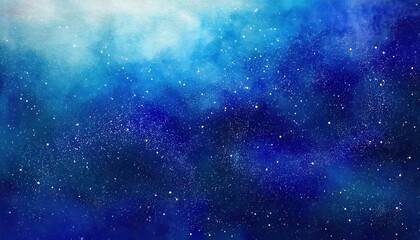 Poster - dreamy night blue galaxy with glowing stars and foggy nebula texture for christmas new year card or winter background design

