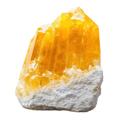 Poster - Large orange rock resting on a natural stone surface surrounded by earthy tones and textured background isolated on transparent background..