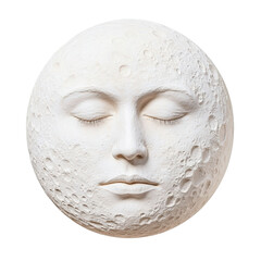 Poster - enigmatic face formed by a glowing moon in a night sky surrounded by stars creating a dreamlike and 