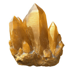 Poster - Stunning close-up of a golden quartzite stone displaying unique patterns and rich colors that showcase natural elegance isolated on transparent background..