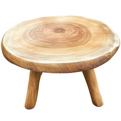 Poster - A rustic wooden stool with a beautiful natural grain perfectly capturing the essence of handcrafted furniture design isolated on transparent background..